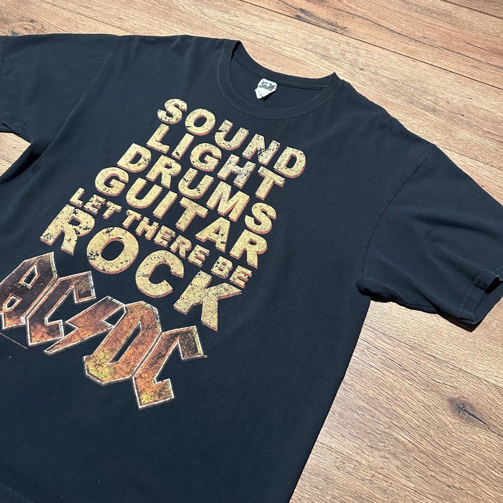 AC/DC Black Let There Be Rock Graphic T-Shirt Men 2012XL‎
